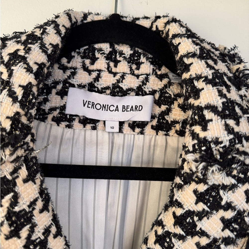 Veronica Beard Black and Cream Textured Blazer and Mini Skirt set - Picture 8 of 12